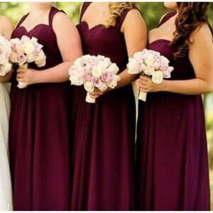 Bill Levkoff wine colored long formal dress sz 18 princess wedding whimsical